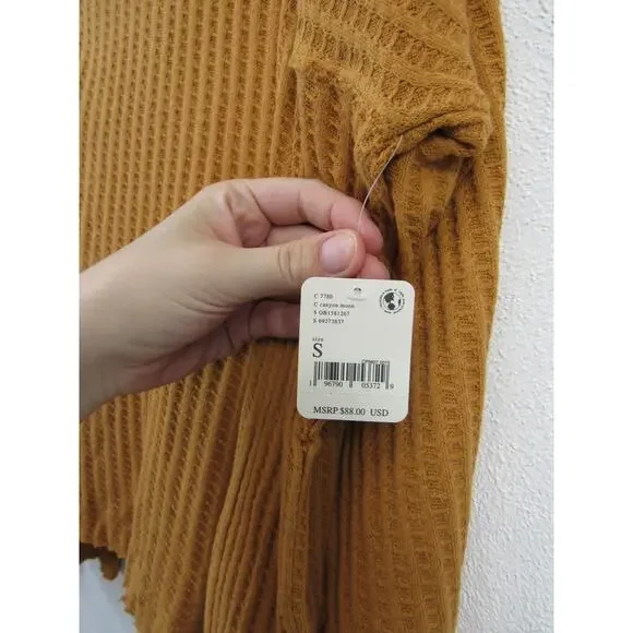 NWT Free People Small Juicy Long Sleeve Cowl Neck Surplice Back Canyon Moon - Picture 3 of 7